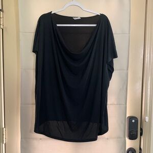 Maurices Black Cowl Neck Tee Drapy Black Blouse Plus 4x